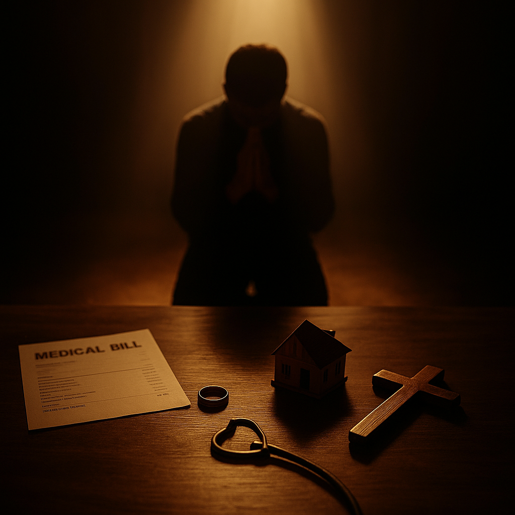 Manuscrito antigo e cruz dourada